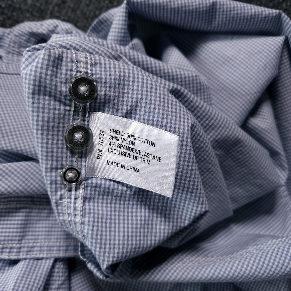 Orvis Shirt Mens XL Blue Gingham Trout Bum River Guide Fishing Button Up Pockets - Picture 8 of 13